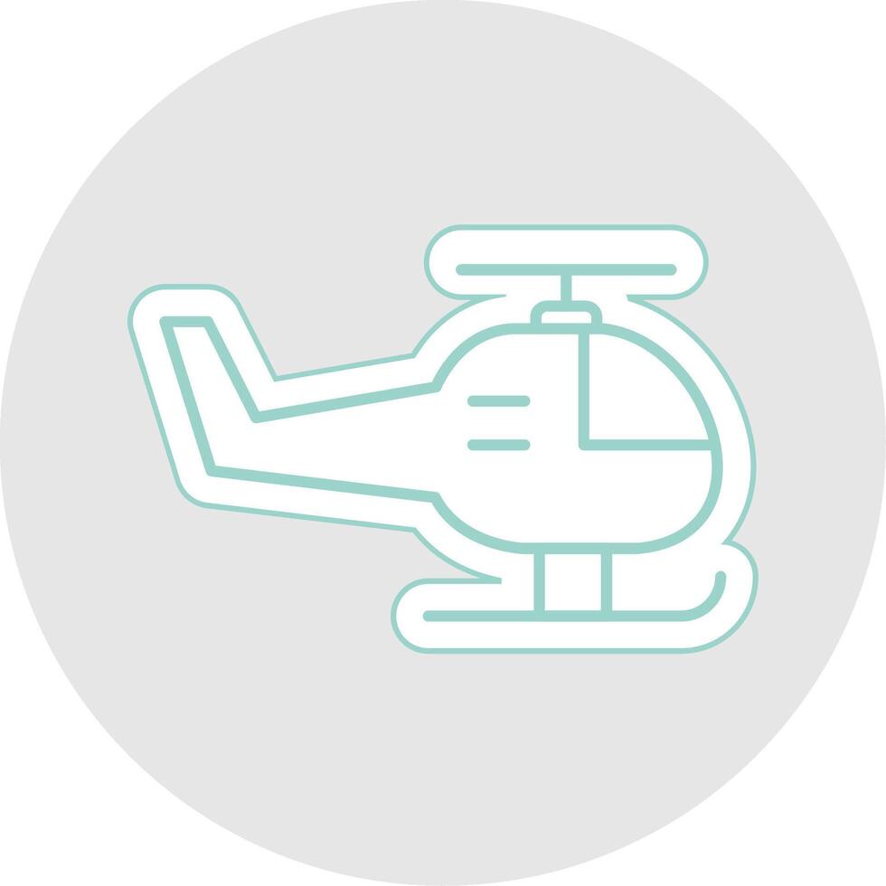 helicóptero línea pegatina multicolor icono vector