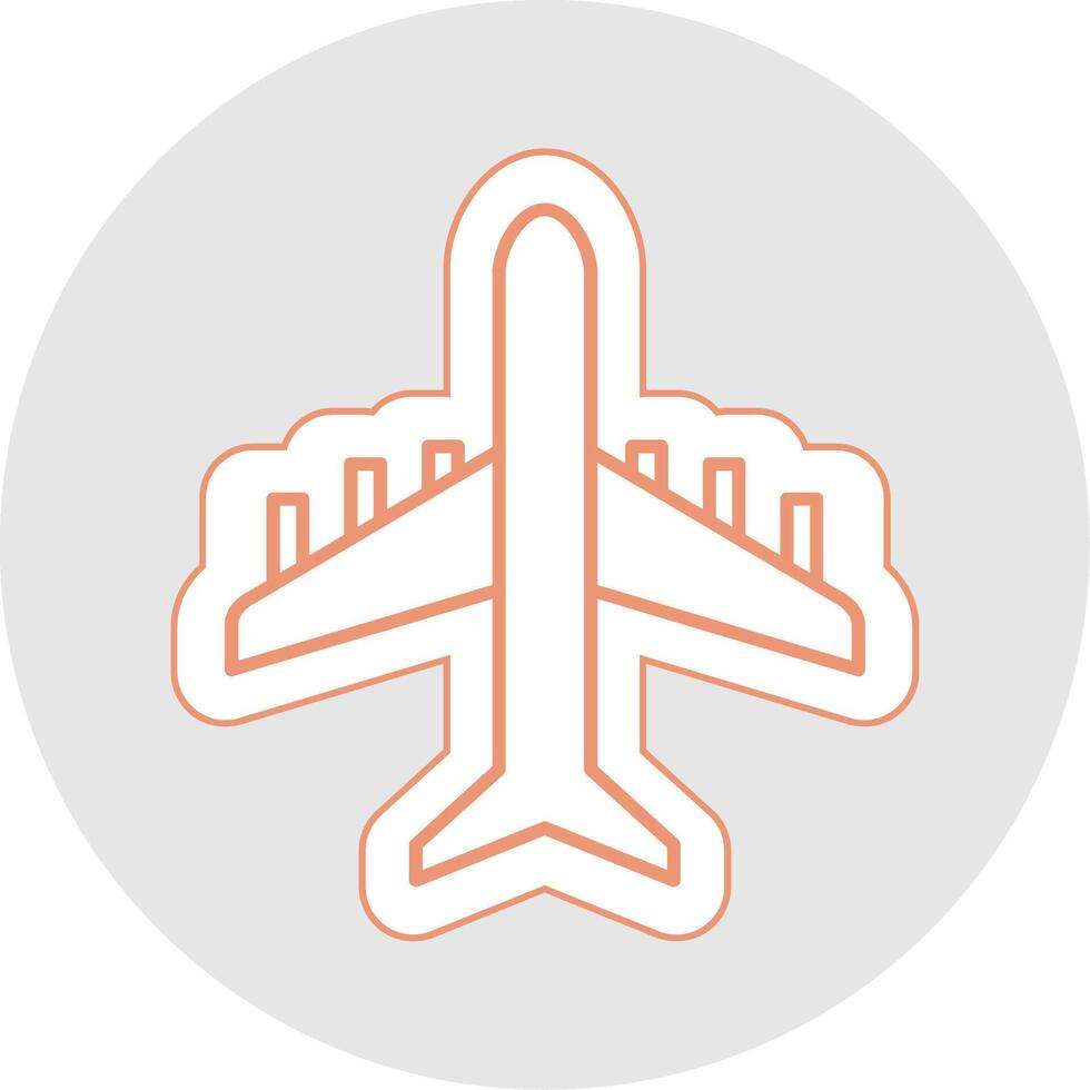 Plane Line Sticker Multicolor Icon vector