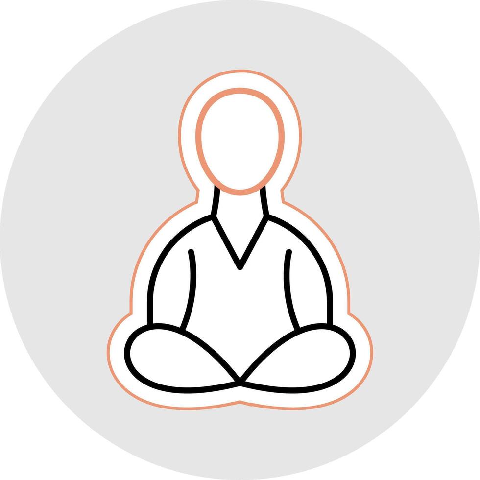 Meditation Line Sticker Multicolor Icon vector