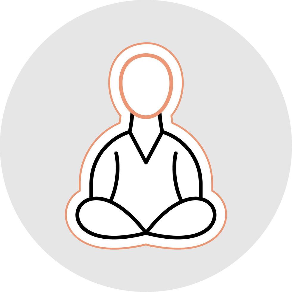 Meditation Line Sticker Multicolor Icon vector