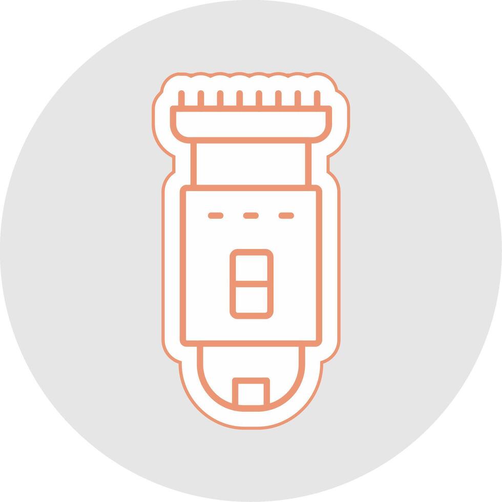 Shaving Machine Line Sticker Multicolor Icon vector