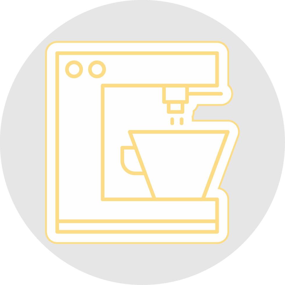 Coffee Machine Line Sticker Multicolor Icon vector