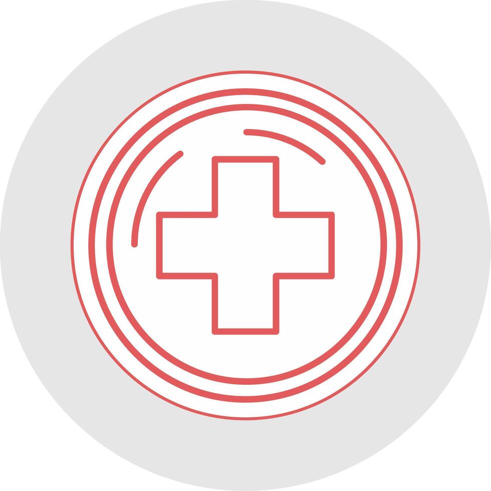 Hospital Sign Line Sticker Multicolor Icon vector