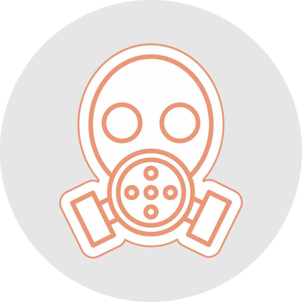 Gas Mask Line Sticker Multicolor Icon vector