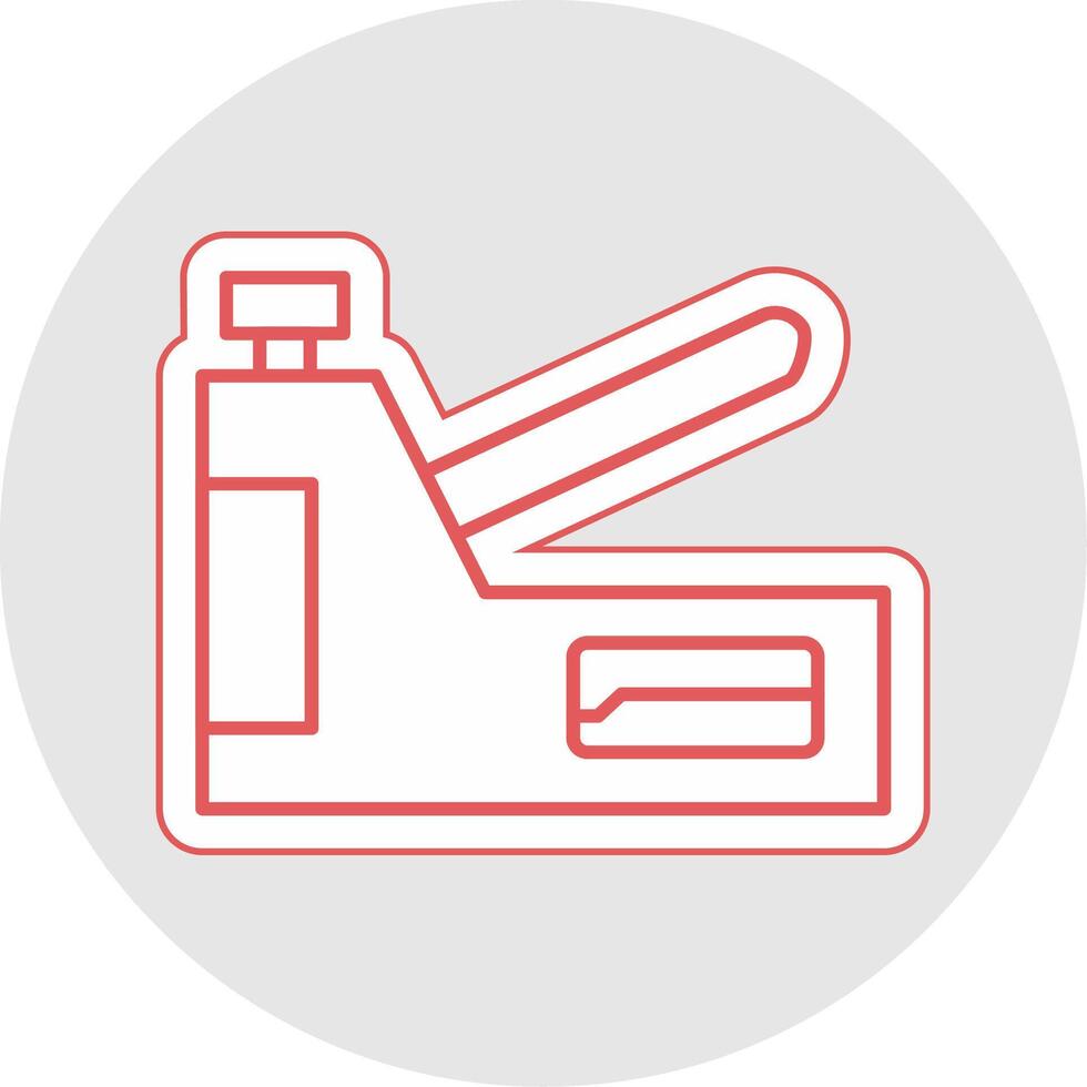 Staple Gun Line Sticker Multicolor Icon vector