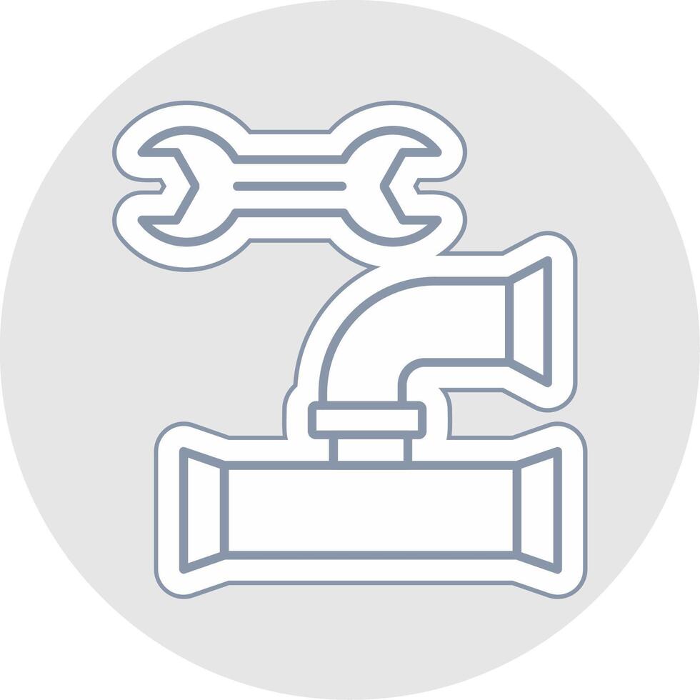 Plumbing Line Sticker Multicolor Icon vector