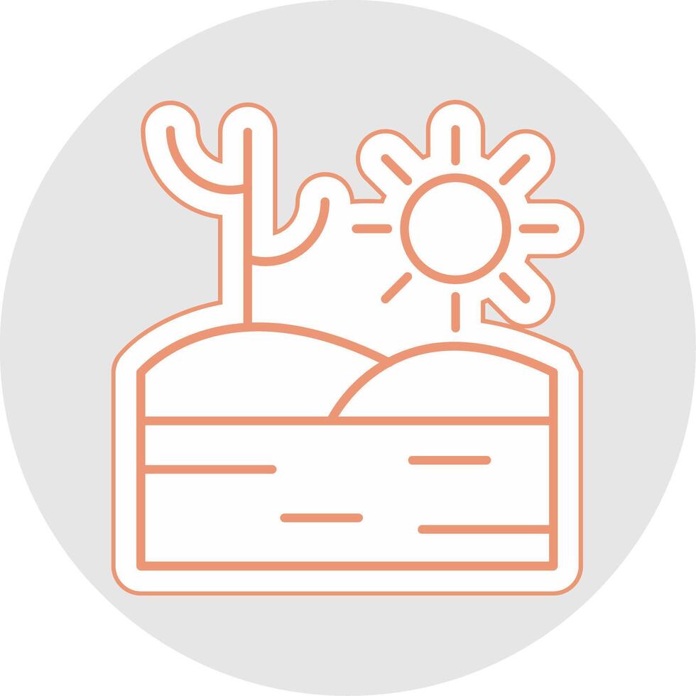 Desert Line Sticker Multicolor Icon vector