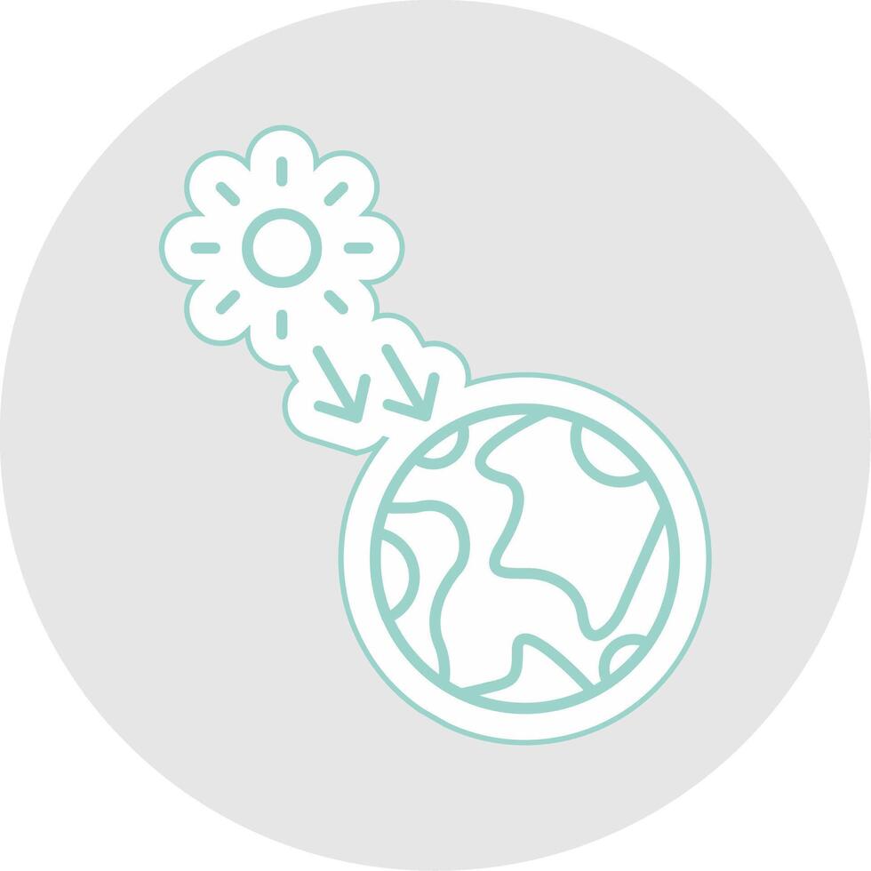 Solar Radiation Line Sticker Multicolor Icon vector