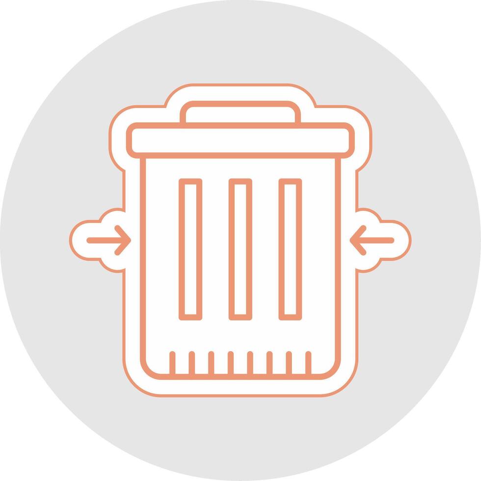 Waste Reduction Line Sticker Multicolor Icon vector