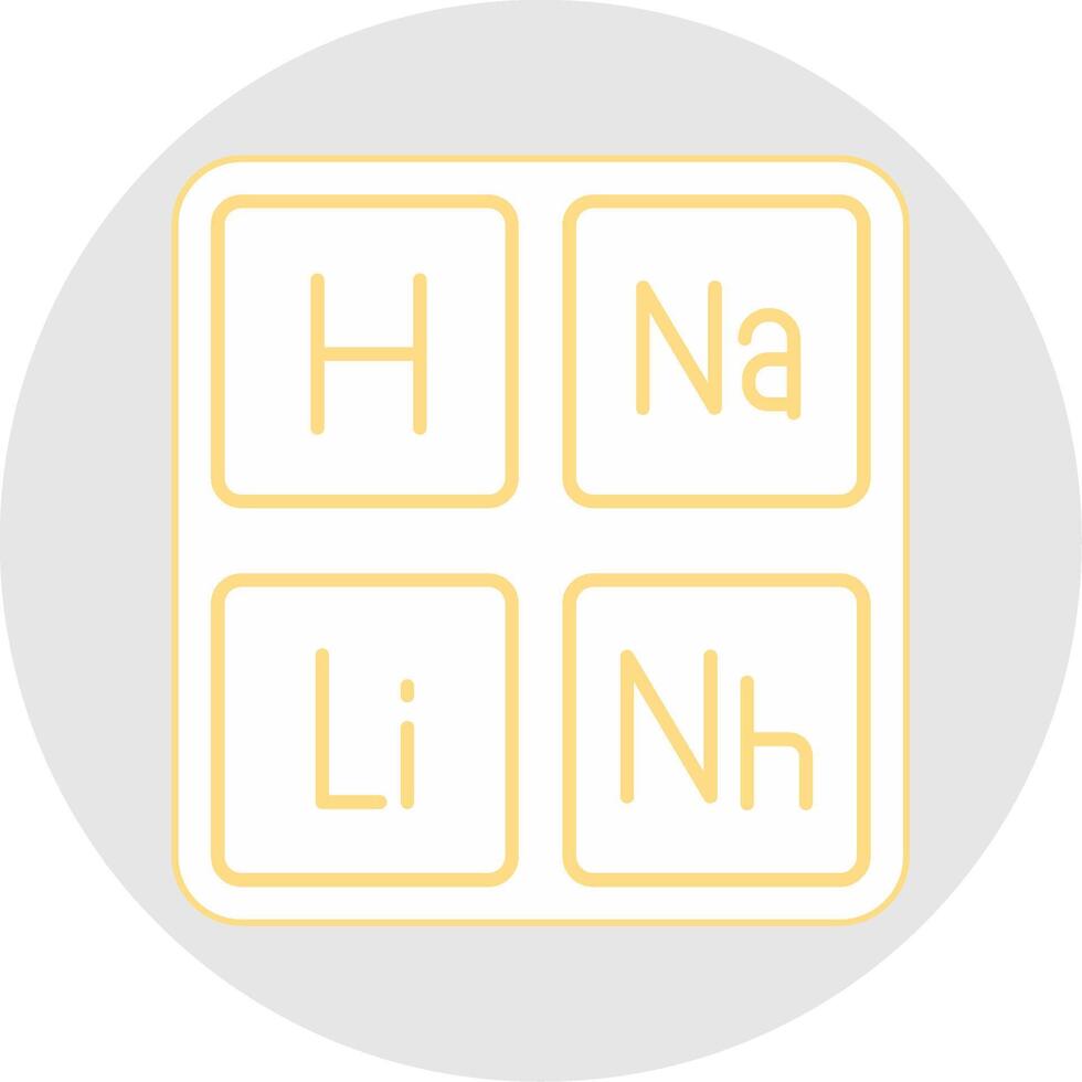 Periodic Table Line Sticker Multicolor Icon vector