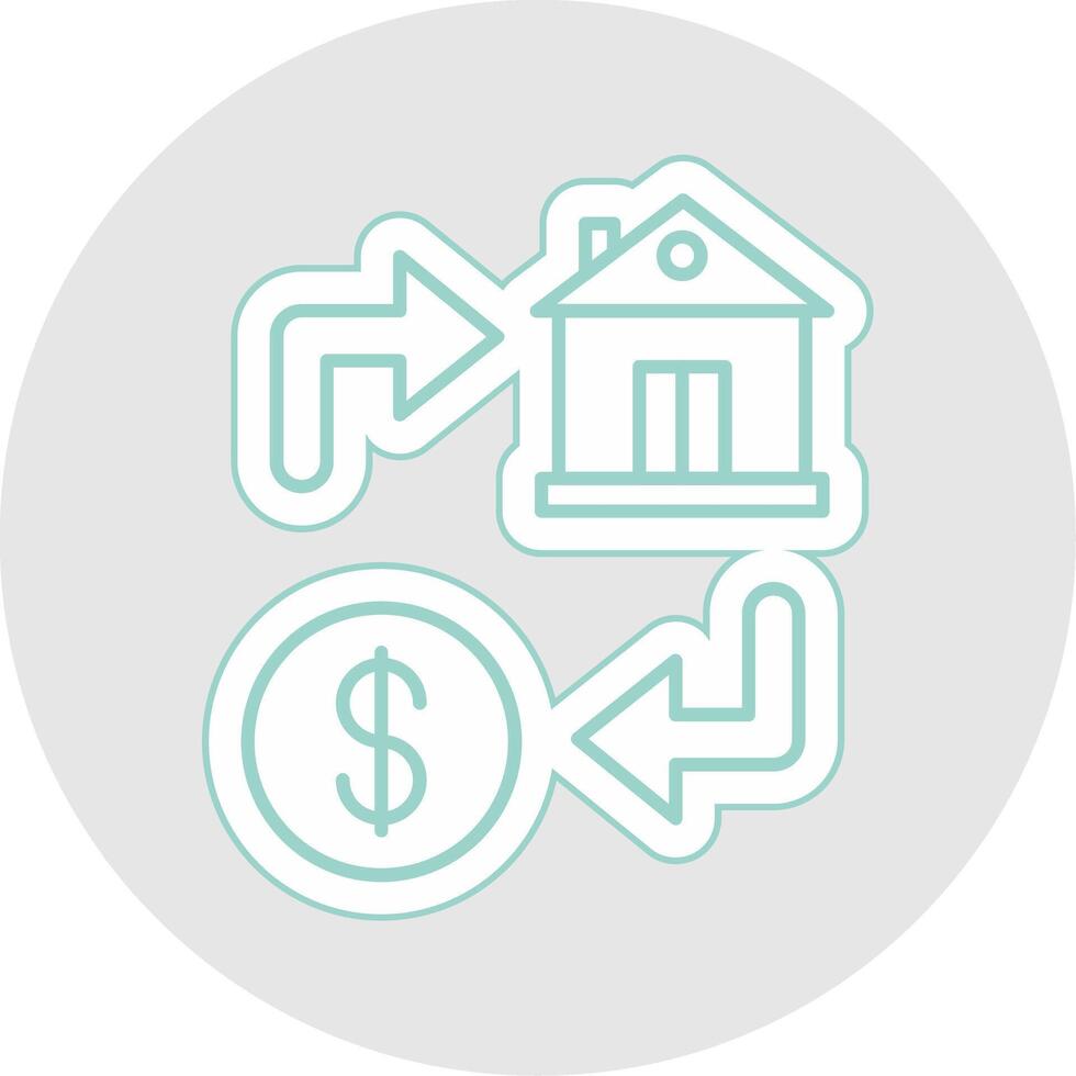 Property Exchange Line Sticker Multicolor Icon vector