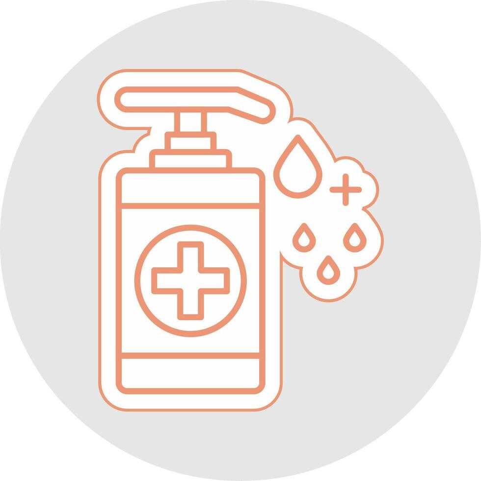 Hand Sanitizer Line Sticker Multicolor Icon vector