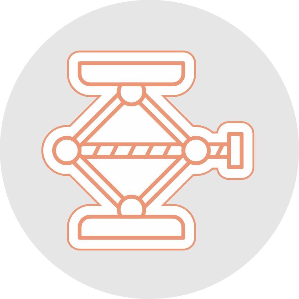 Screw Jack Line Sticker Multicolor Icon vector