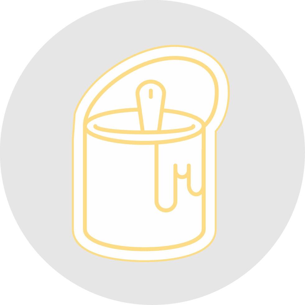 Tin with Paint Line Sticker Multicolor Icon vector