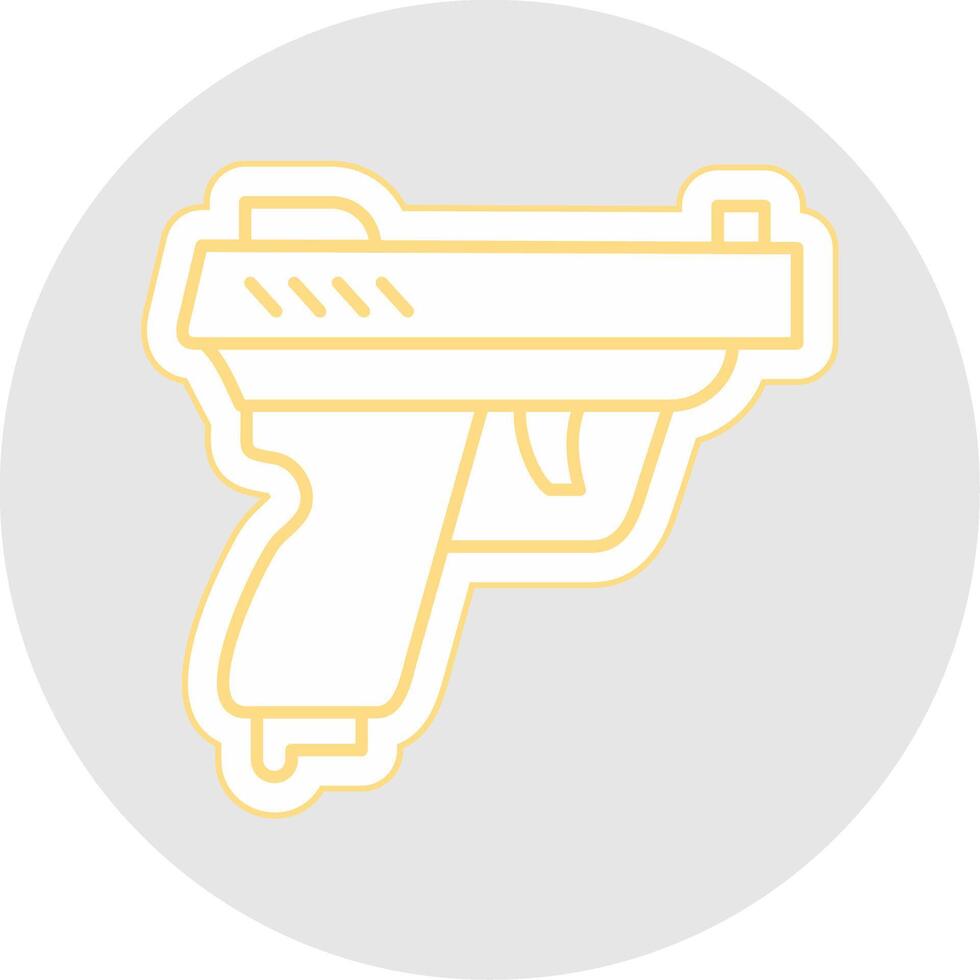 Pistol Line Sticker Multicolor Icon vector