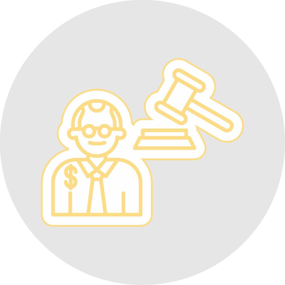 Judge Giving Order Line Sticker Multicolor Icon vector