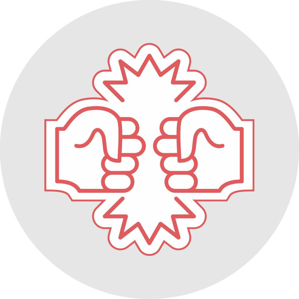 Fighting Line Sticker Multicolor Icon vector