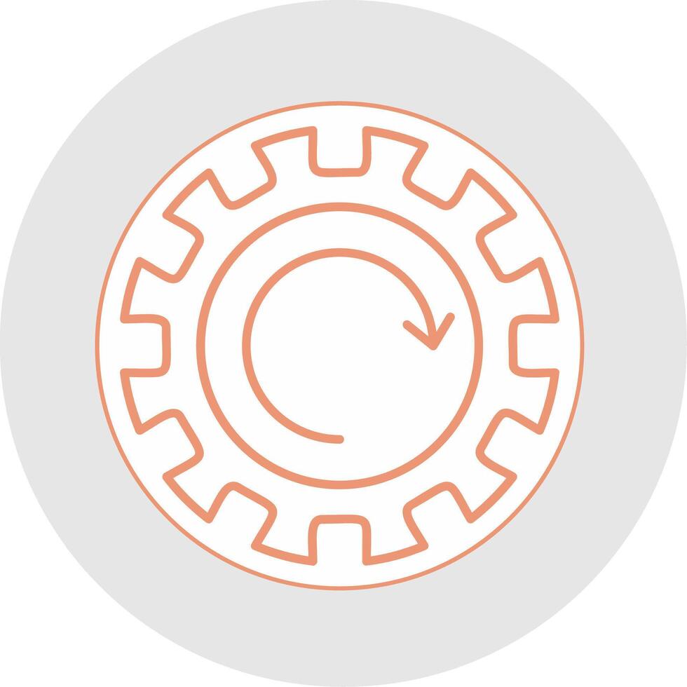 Gear Wheel Drawing Line Sticker Multicolor Icon vector