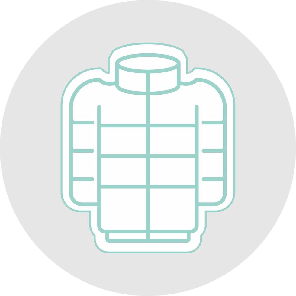 Puffer Coat Line Sticker Multicolor Icon vector