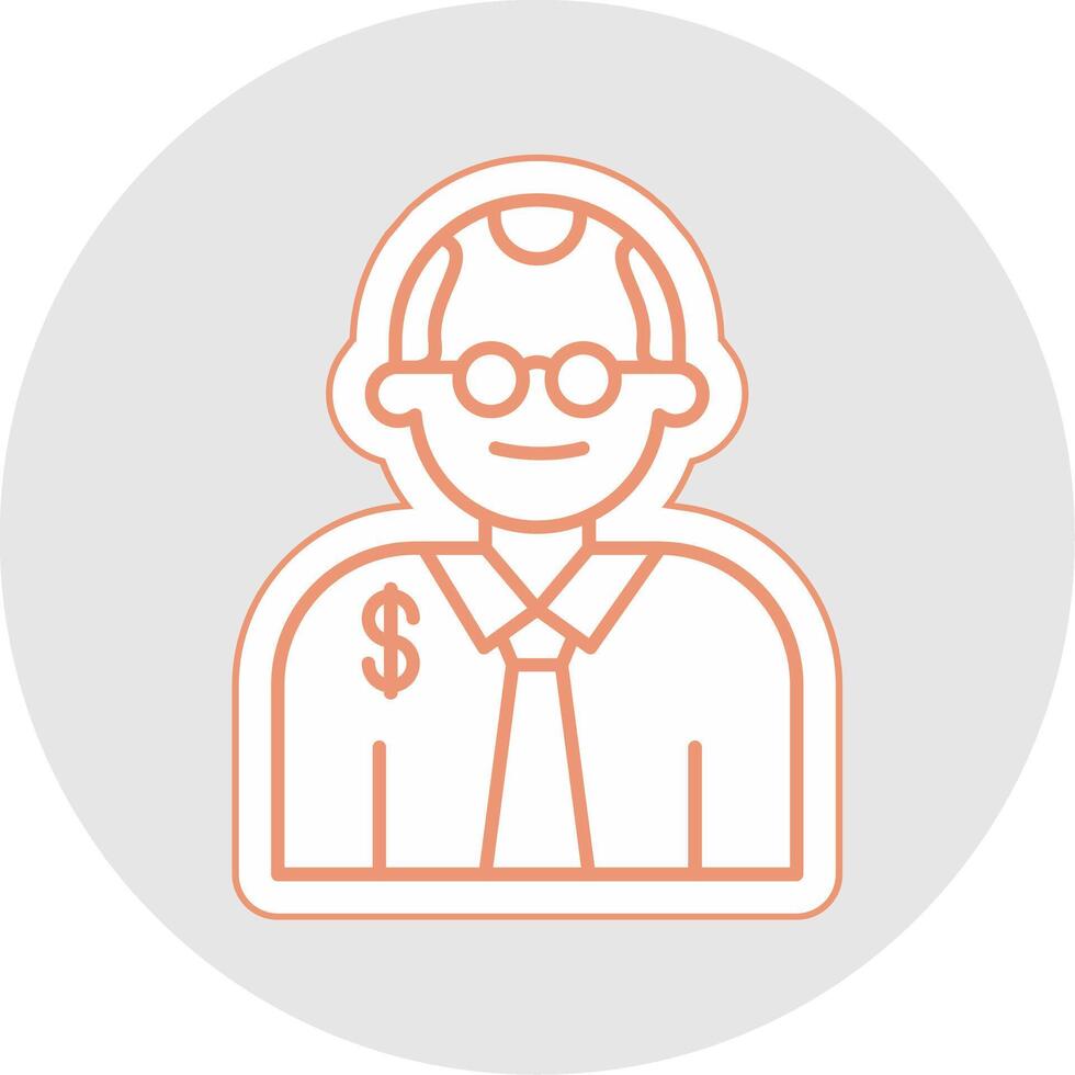 Judge Line Sticker Multicolor Icon vector