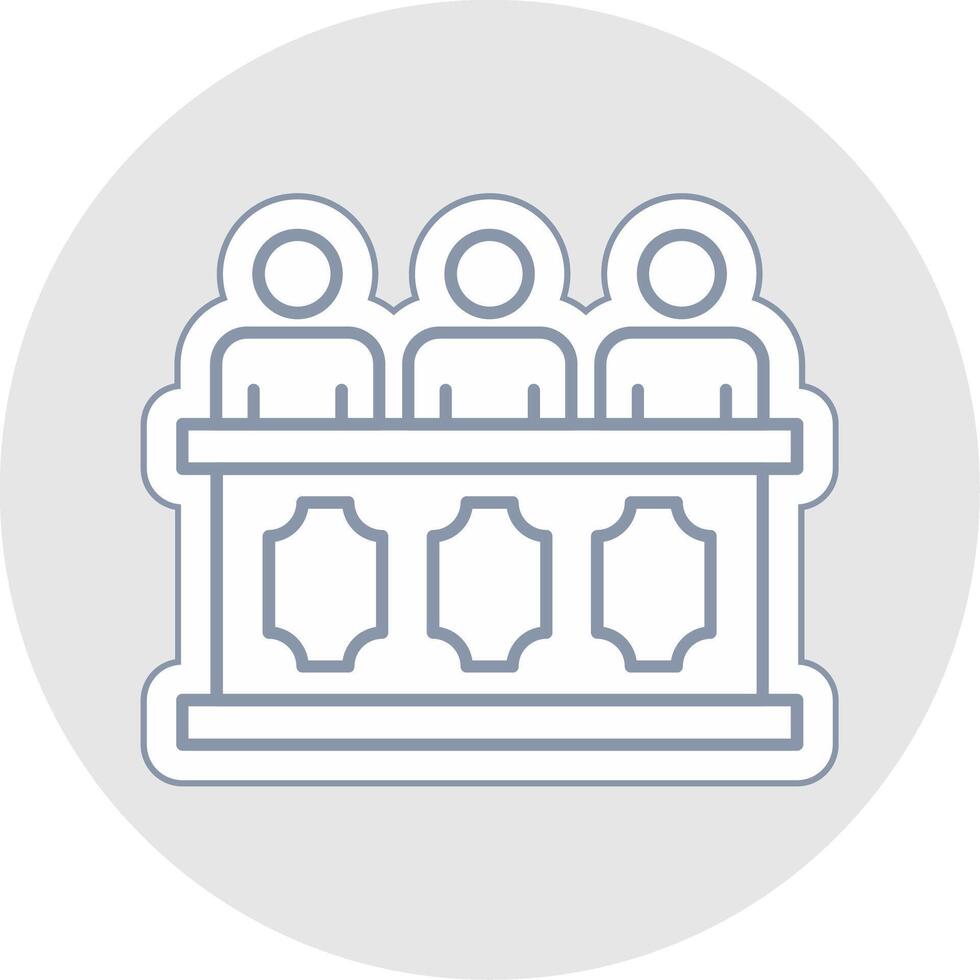 Panel of judges Line Sticker Multicolor Icon vector