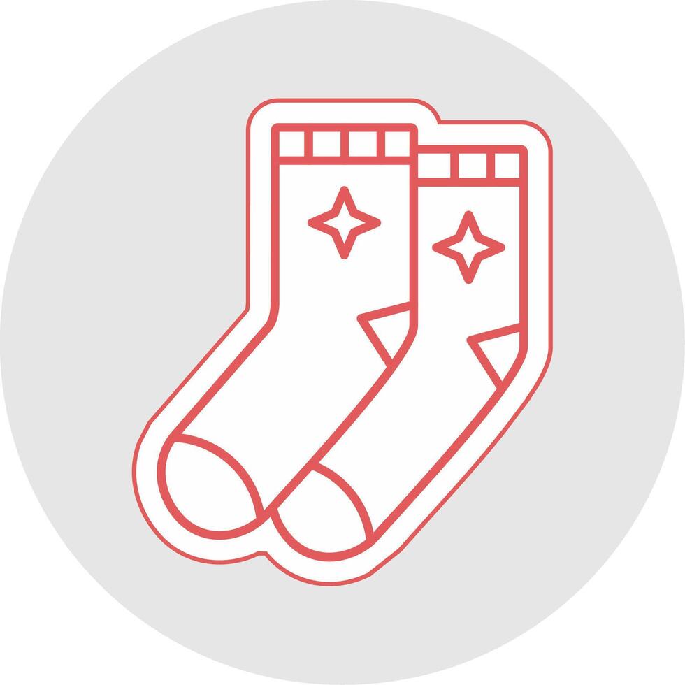 Socks Line Sticker Multicolor Icon vector