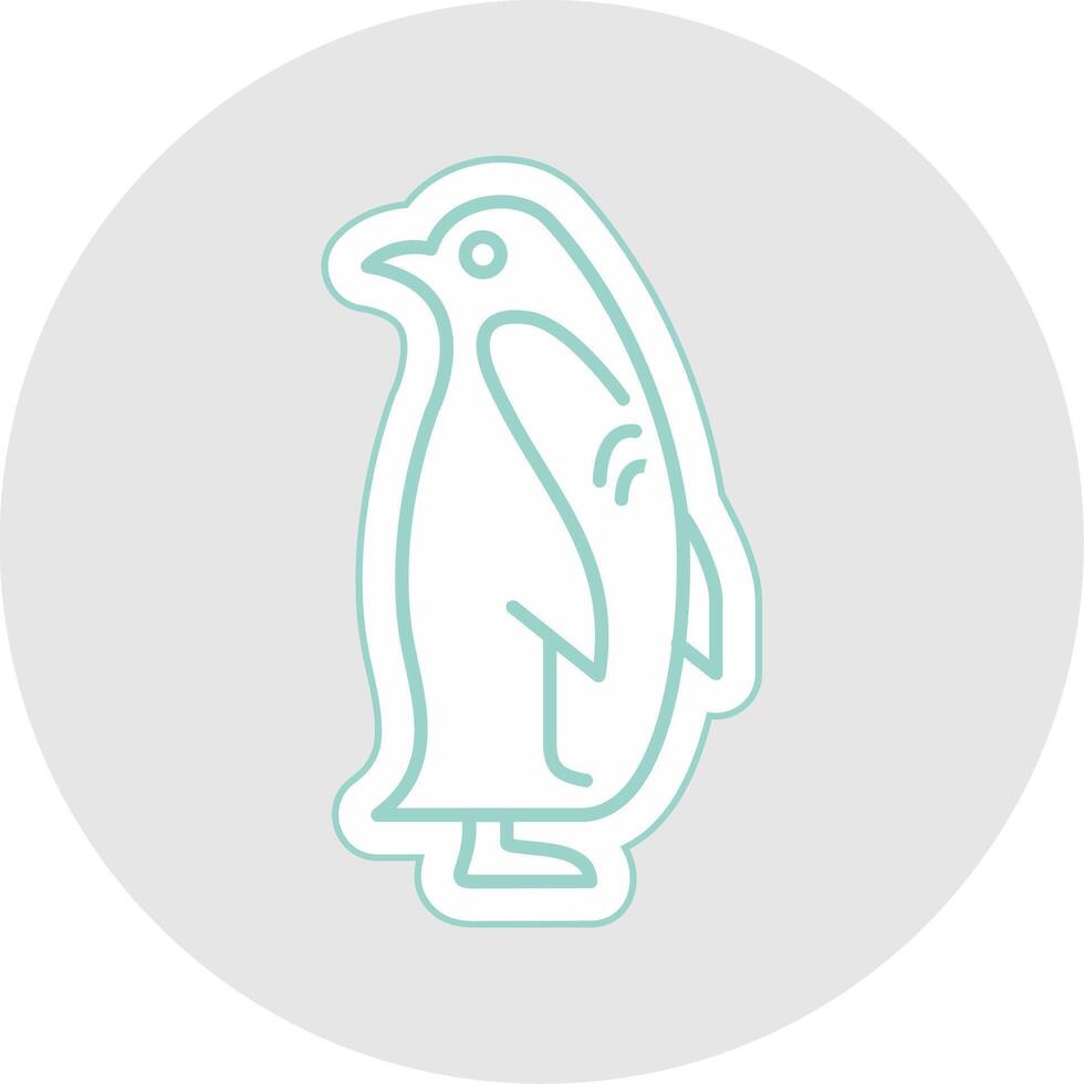 Penguin Line Sticker Multicolor Icon vector