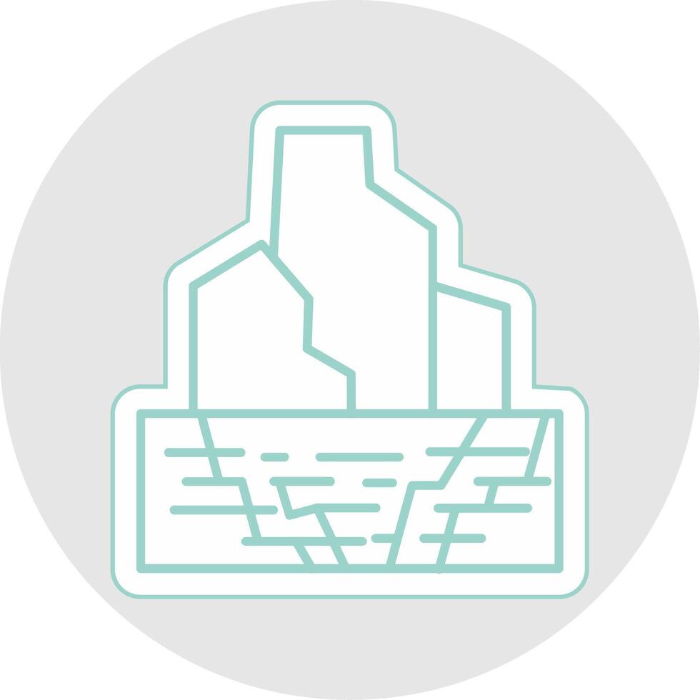 Iceberg Line Sticker Multicolor Icon vector