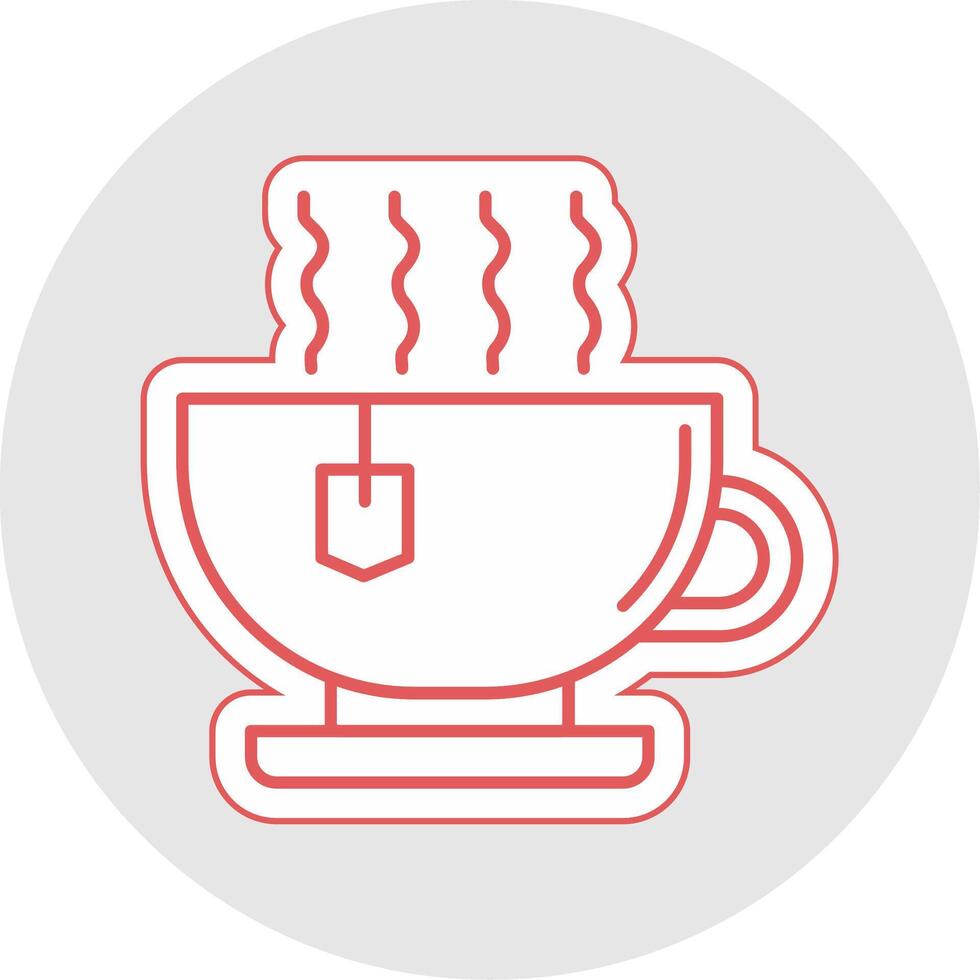 Hot Tea Line Sticker Multicolor Icon vector