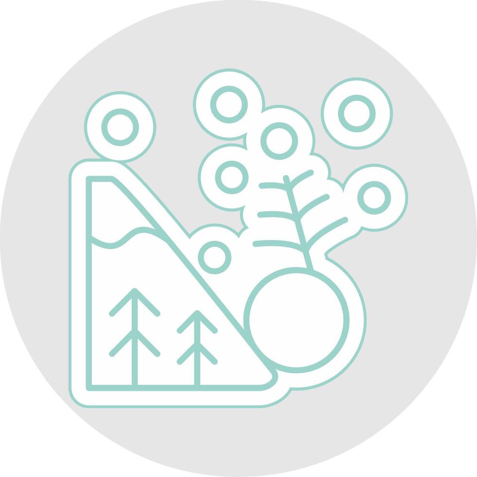 Avalanche Line Sticker Multicolor Icon vector