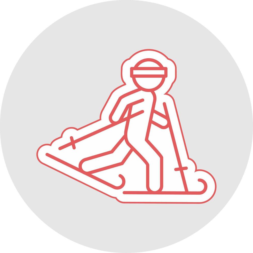 Ski Line Sticker Multicolor Icon vector