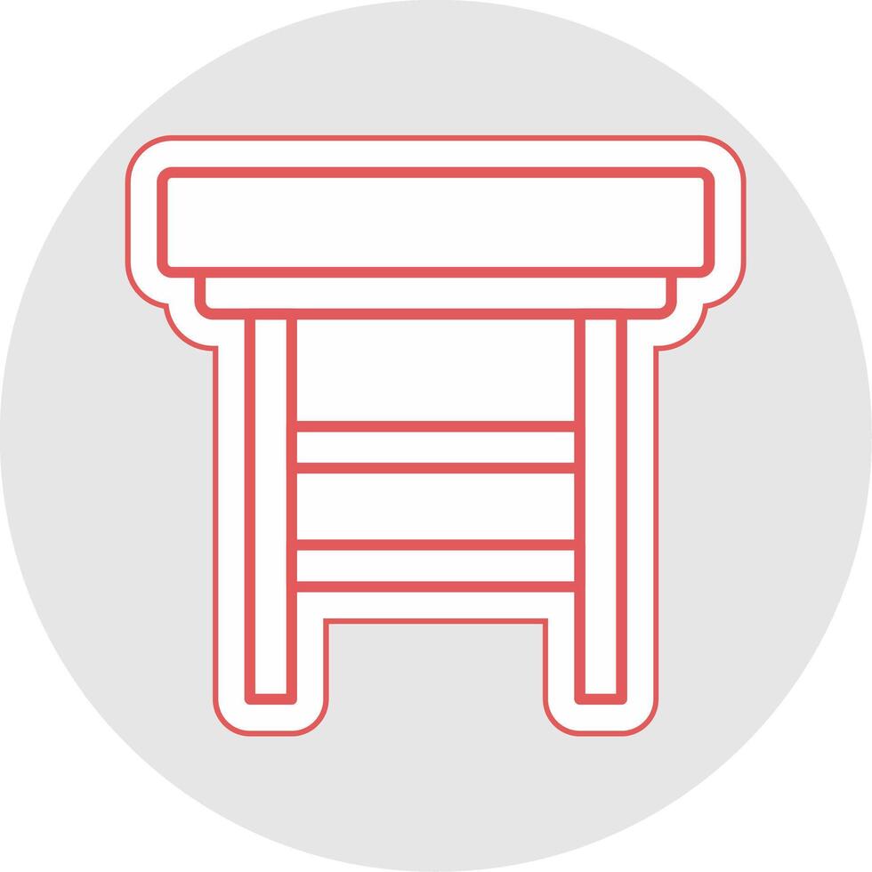 Stool Line Sticker Multicolor Icon vector