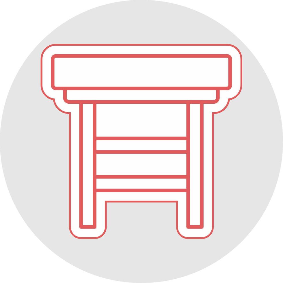 Stool Line Sticker Multicolor Icon vector