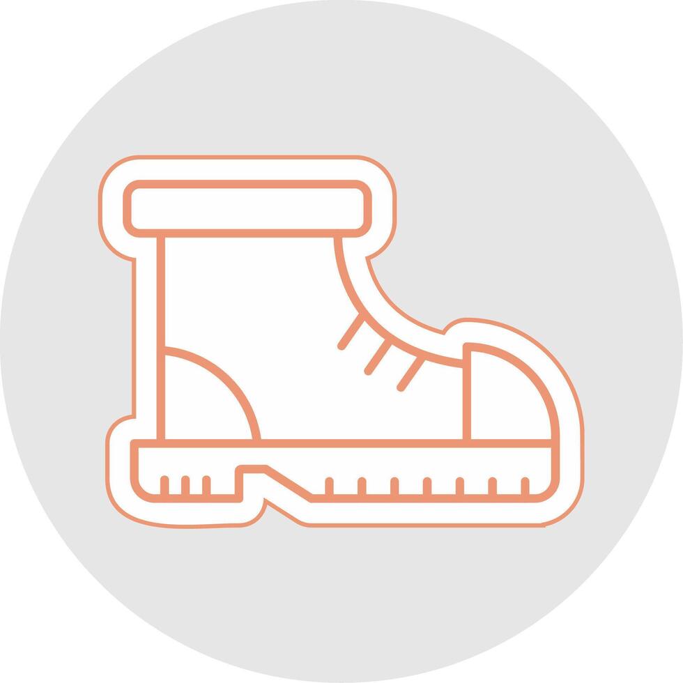 Boot Line Sticker Multicolor Icon vector