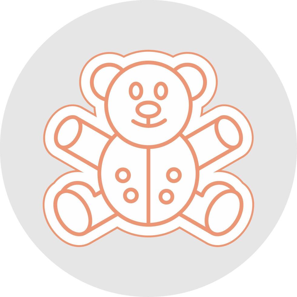 Bear Line Sticker Multicolor Icon vector