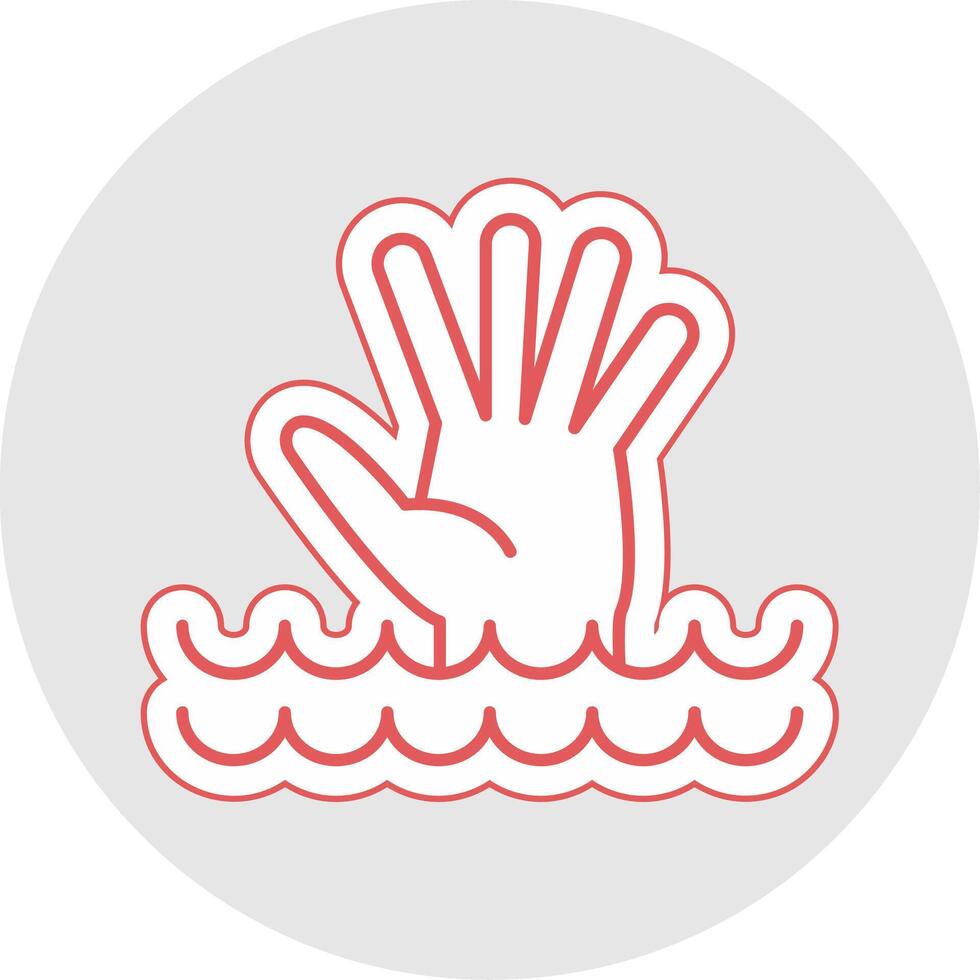 Drowning Line Sticker Multicolor Icon vector