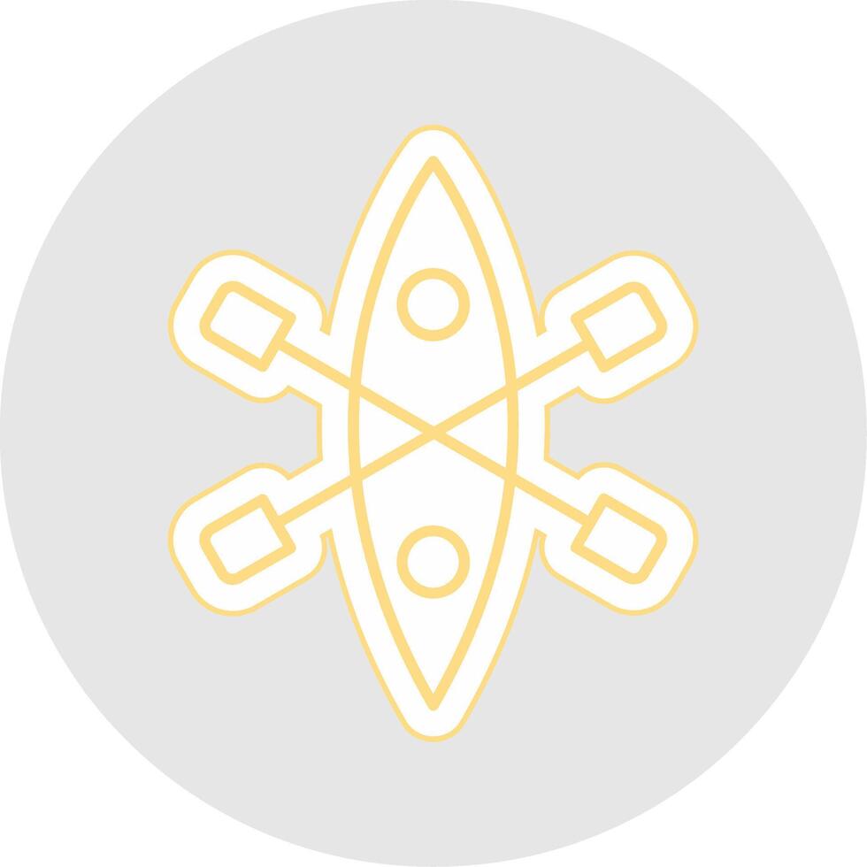 Kayak Line Sticker Multicolor Icon vector
