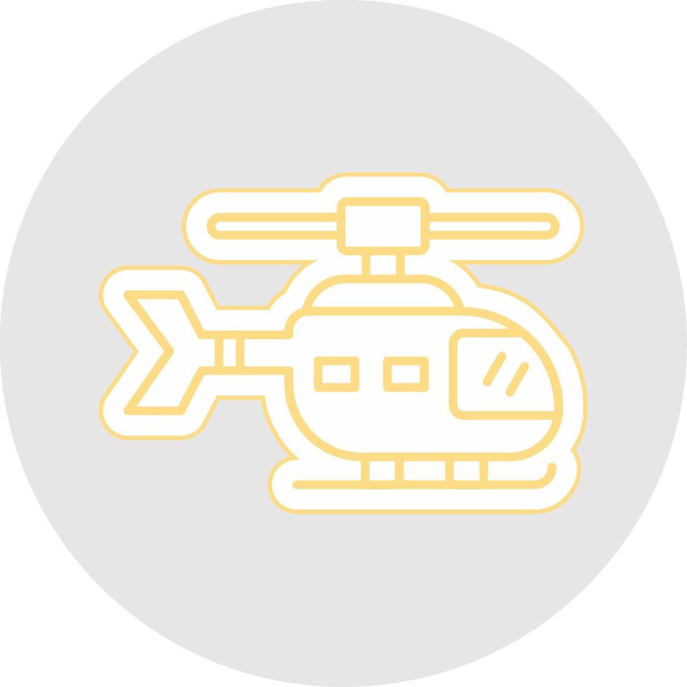 helicóptero línea pegatina multicolor icono vector