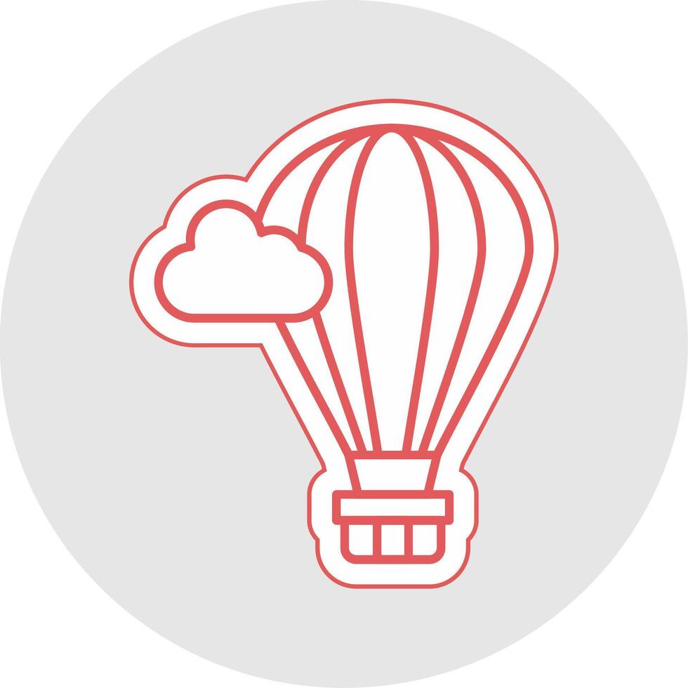 Hot Air Balloon Line Sticker Multicolor Icon vector