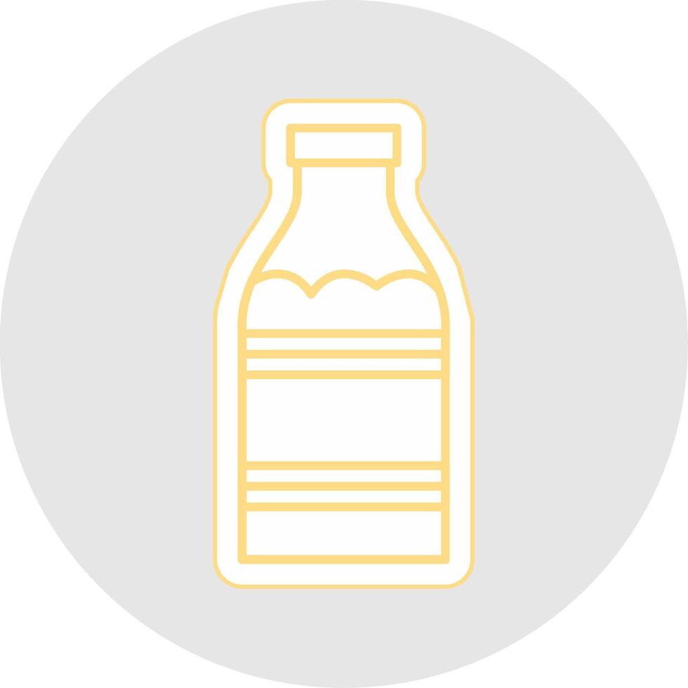 Leche botella línea pegatina multicolor icono vector