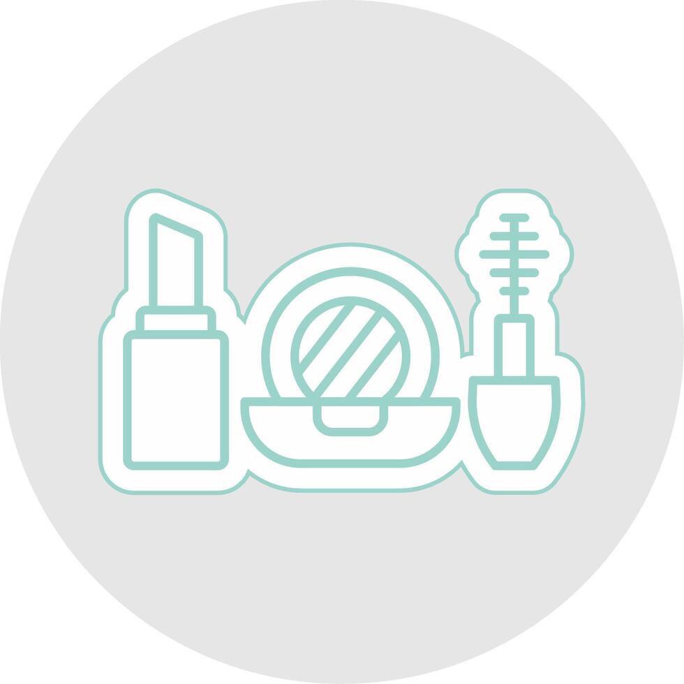 Cosmetic Line Sticker Multicolor Icon vector