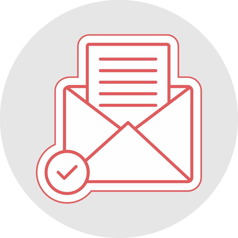 Open Email Line Sticker Multicolor Icon vector