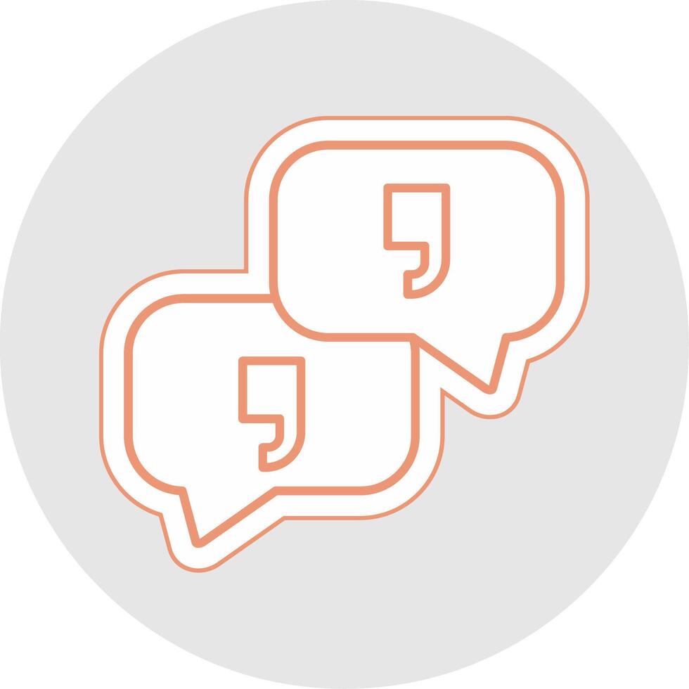 Quotation Line Sticker Multicolor Icon vector