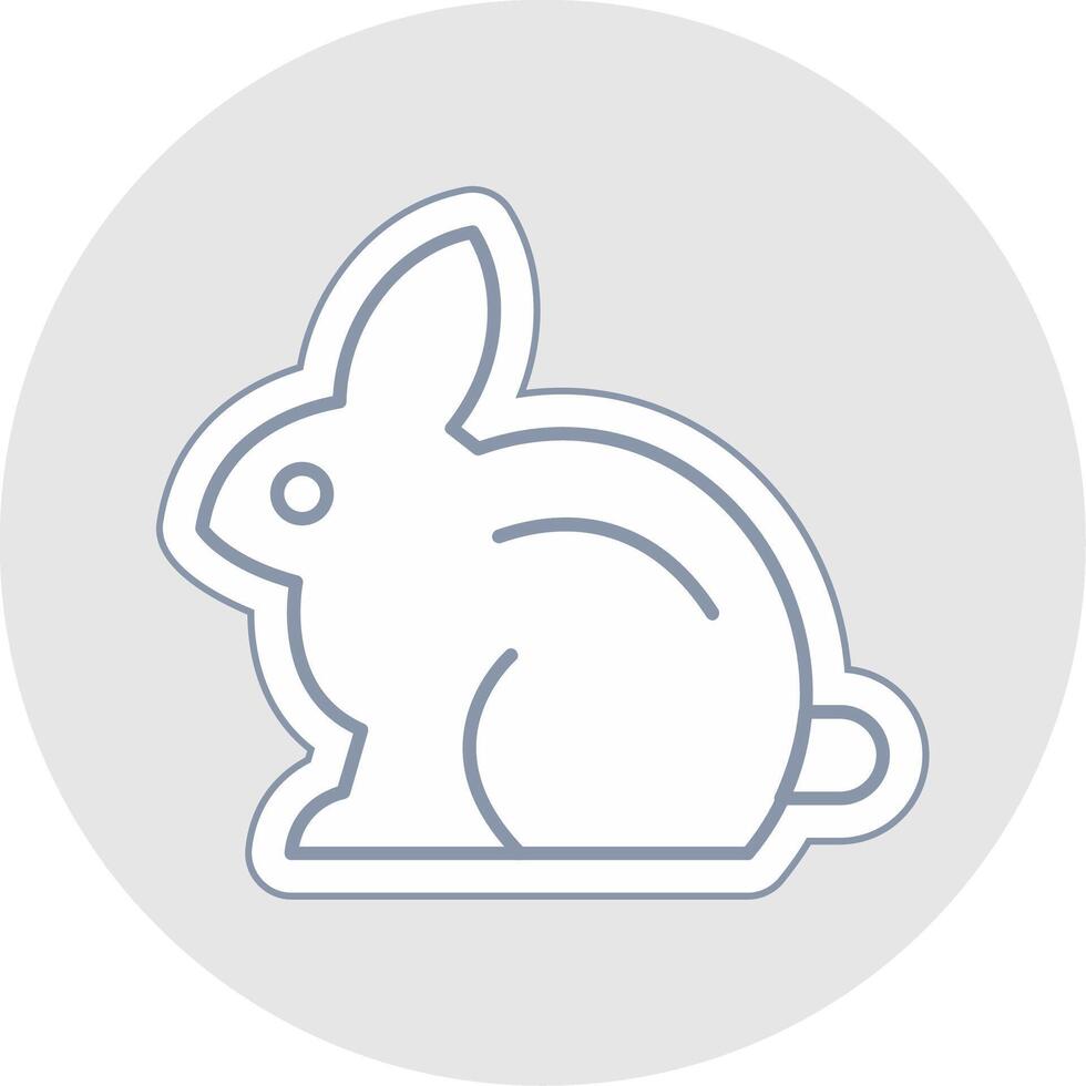Rabbit Line Sticker Multicolor Icon vector