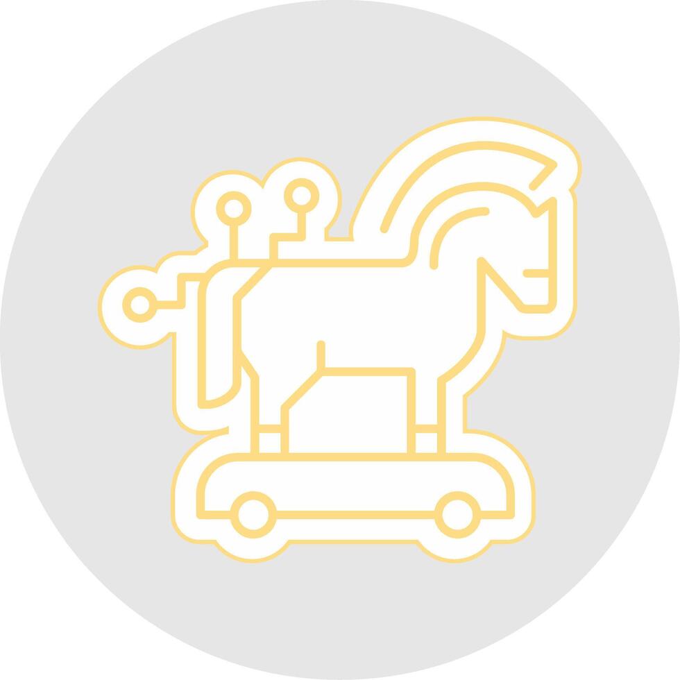 Trojan Horse Line Sticker Multicolor Icon vector
