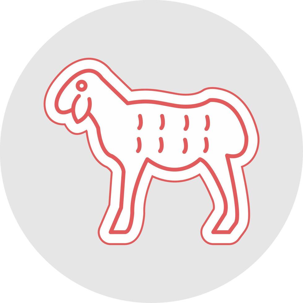 Sheep Line Sticker Multicolor Icon vector