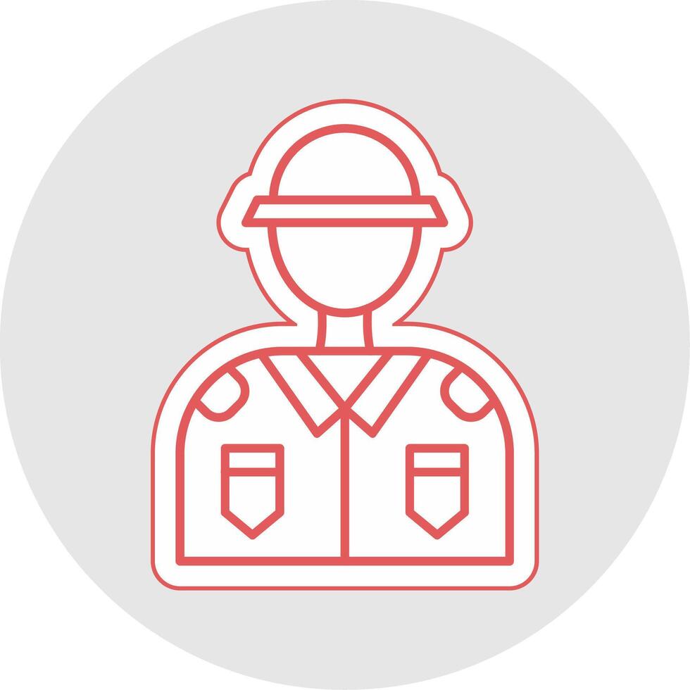 Soldier Line Sticker Multicolor Icon vector