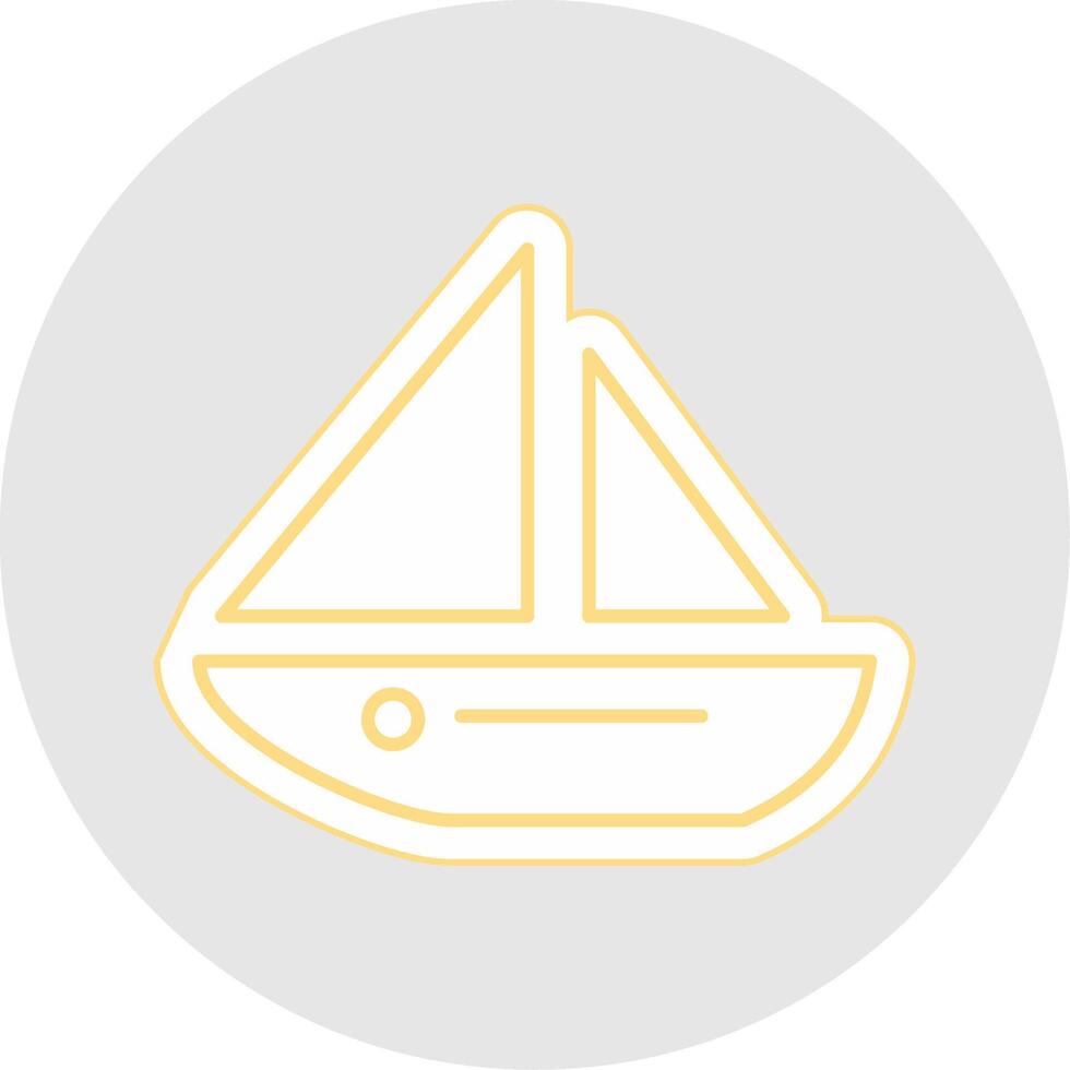 Dinghy Line Sticker Multicolor Icon vector