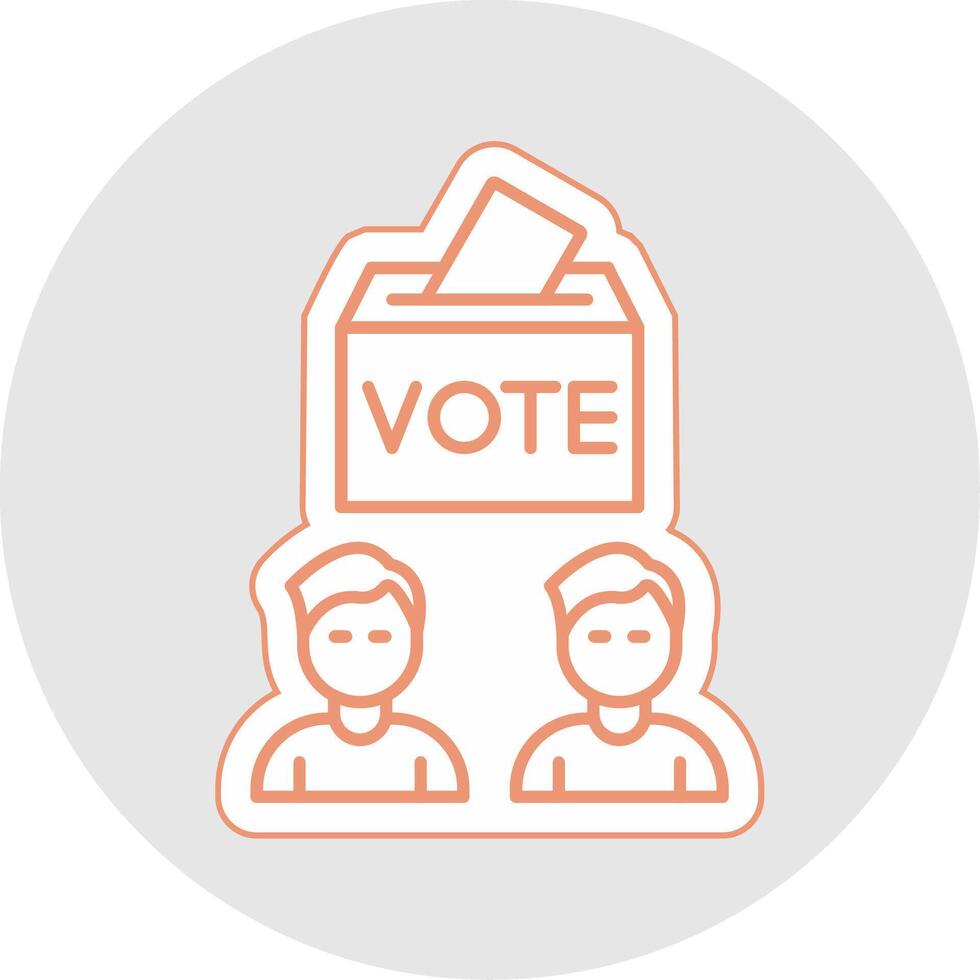 Voters Line Sticker Multicolor Icon vector