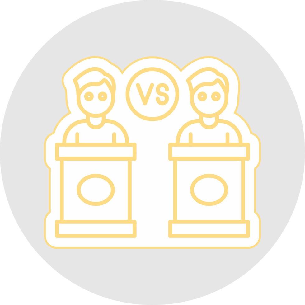 Debate Line Sticker Multicolor Icon vector